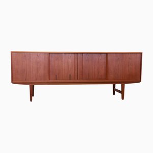 Credenza in teak con ante scorrevoli e mobile bar di EW Bach per Sejling Skabe, Danimarca, anni '60