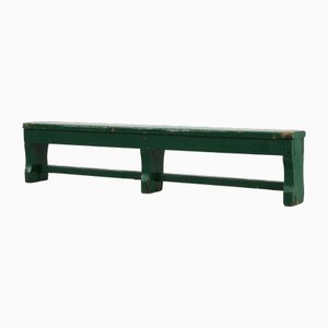 Panca rustica Primitive Green in quercia, Francia, inizio XX secolo