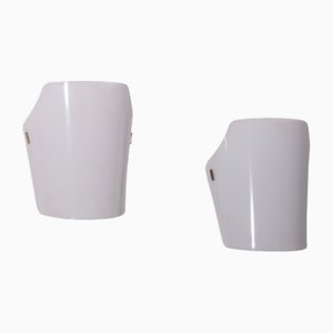 White Acrylic Glass Wall Sconces by Gino Sarfatti for Arteluce, 1960, Set of 2