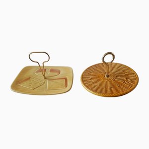 French Majolica Cheese Serving Trays from Vallauris, Set of 2