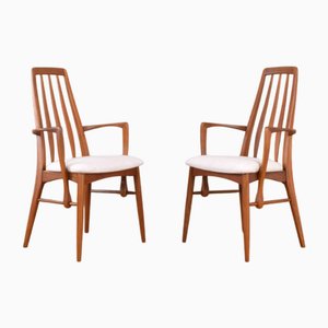 Mid-Century Teak Eva Dining Chairs by Niels Koefoed for Koefoeds Hornslet, 1960s, Set of 2