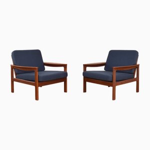 Mid-Century Modern Danish Teak Lounge Chairs by Arne Vodder for Komfort, 1960s, Set of 2
