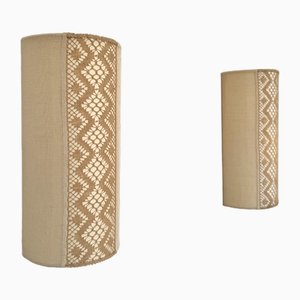 Vintage Swedish Textile Wall Lamps, Set of 2
