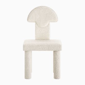 Chaise Peggy en Bouclé Blanc par Hommés Studio