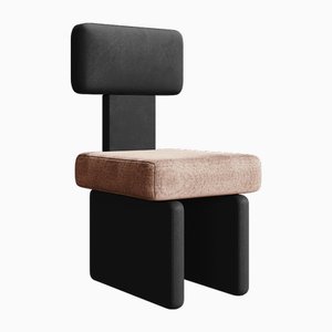 Chaise Kiki en Velours Blanc et Noir par Hommés Studio