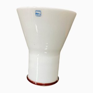 Weiße Murano Glas Tischlampe von De Majo