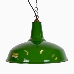 Lampada industriale smaltata verde di Jackson Electrical Co., anni '60