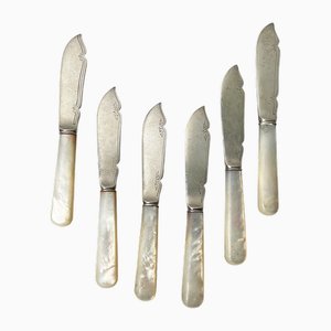 English Silver-Plated and Bakelite Knifes by Mappin and Weeb, 1950s, Set of 6
