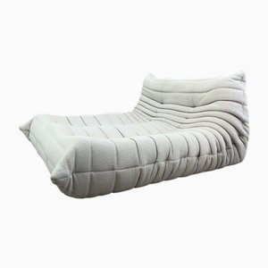 Togo Chaise Lounge in Grey Fabric by Michel Ducaroy for Ligne Roset