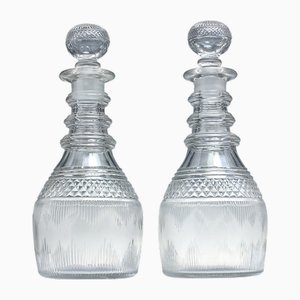 Georgian Anglo Irish Prussian Glass Decanters, 1810, Set of 2