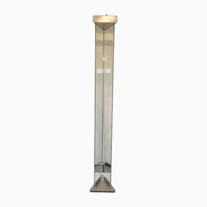 Stehlampe aus Glas & verchromtem Stahl von Mauro Marzollo, 1980