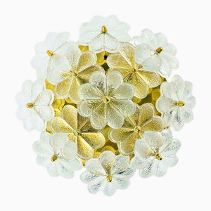 Mid-Century Murano Glass Floral Flush Mount by Ernst Palme for Palwa, Germany, 1960s