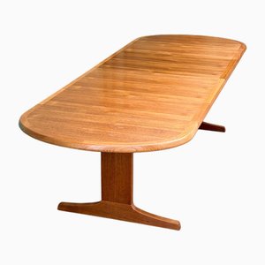 Mesa de comedor extensible danesa Mid-Century grande de hoja abatible de teca