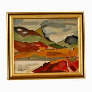 Ivar Hjerqvist, Landscape Motif, 1950s, Oil on Canvas, Framed