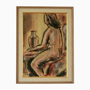 Hellquist, Female Nude, 1970s, Oil on Panel, Framed