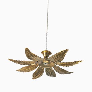Brass Ceiling Light by Tommaso Barbi, 1970s
