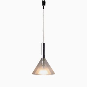 Vintage Chandelier in Murano Glass and Chromed Metal, Italy, 1970s
