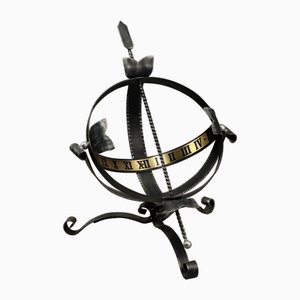 Outdoor Sundial in Wrought Iron with Brass Plate