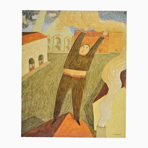 Alberto Gallerati, Take the Future, Oil on Canvas, 1970s