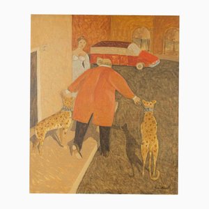 Alberto Gallerati, The 12.10 Walk, Huile sur Toile, 1970s
