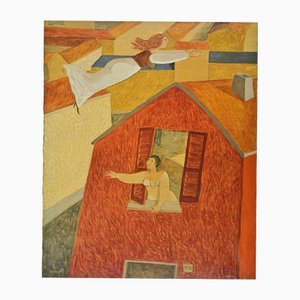 Huile sur Toile Alberto Gallerati, Annonciation in Emilia, 1970s