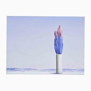 Gino Guida, Tulipes, Peinture à l'Huile, 1980s