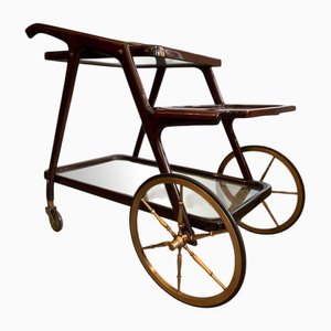 Vintage Wooden Cart with Removable Tray, 1960s