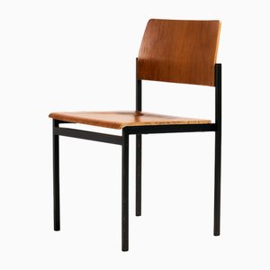 Sedia in teak con base in metallo