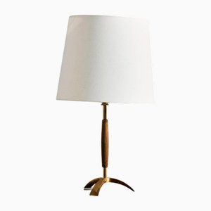Teak and Brass Table Lamp