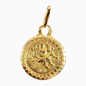 French 18k Yellow Gold Perroud Charm Pendant, 1960s