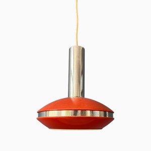 Small Space Age Red and Chrome Pendant Lamp