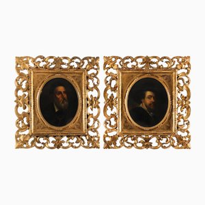 Portraits of Rubens & Titian, 19th Century, Antique Paintings, Set of 2