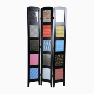 Multi-Colored Ebonized Room Divider