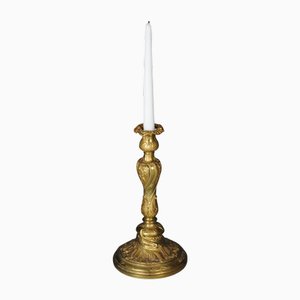 Vintage Rococo Candlestick in Fire-Gilt Bronze, 1920