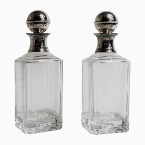 Vintage Glass Decanters, 1950s, Set of 2