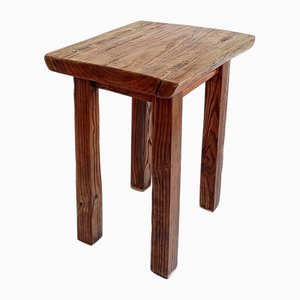 Rustikaler spanischer Hocker aus Eiche im Kolonialstil