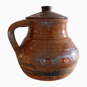 Rustic Patinated Terracotta Cooking Lidded Olla