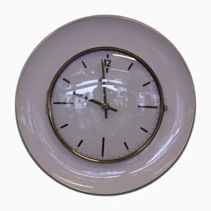 Mauthe Round Wall Clock in Porcelain, 1960s