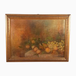 Bazzi, Still Life with Fruit, 1940s, Oil on Canvas, Framed