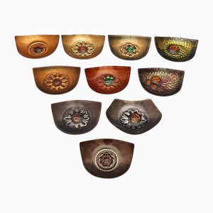 Enamelled Copper Sculptures from Studio Laurana Pesaro, 1960s, Set of 10
