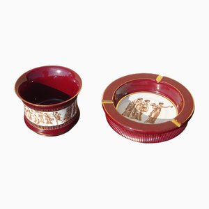 Ceramic Ashtray and Vide Poche from Fiorentina, Set of 2