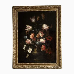 Francesco Caldei / Francecso Mantovano, Vaso di fiori, 1600, Olio su tela, Incorniciato