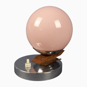 Lampe de Bureau Sphère en Verre de Murano Rose, 1950s