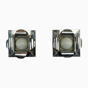 Verchromte Wandlampen von Goffredo Reggiani, 1970er, 2er Set