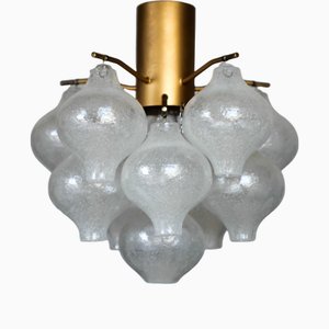 Mid-Century Tulipan Hängelampe aus Glas von JT Kalmar, 1960er