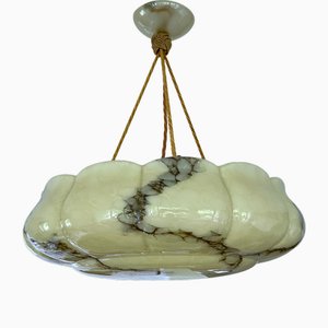 Art Deco Hängelampe aus Marmorglas, 1930er