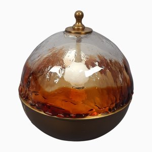 Lampe de Bureau Sphère Moderne en Verre de Murano et Laiton, 1960s