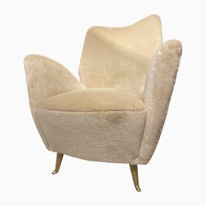 Mohair Samtsessel, die Isa Bergamo zugeschrieben werden. 1950er, 2er Set