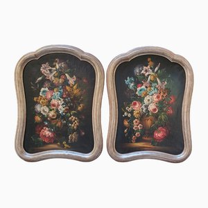 Bodegones florales, décadas de 1890 a 1910, óleo sobre lienzos, Juego de 2