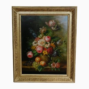 Viktorianischer Künstler, Blumenstillleben, Ölgemälde, 1800